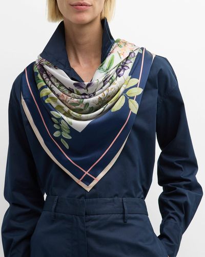 St. Piece Thea Double-Sided Silk Scarf - Blue