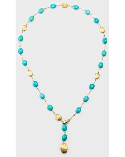 Marco Bicego 18k Yellow Gold Siviglia Turquoise Lariat Necklace - Blue