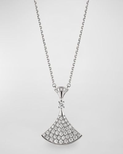 BVLGARI Divas' Dream Diamond Pendant Necklace In 18k White Gold
