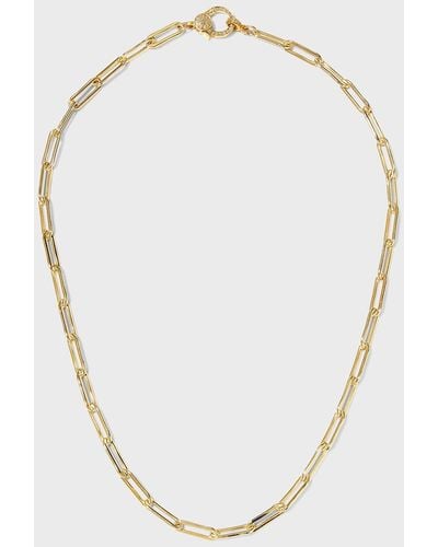 Margo Morrison Filled Paper Clip Chain With Vermeil Diamond Clasp - White