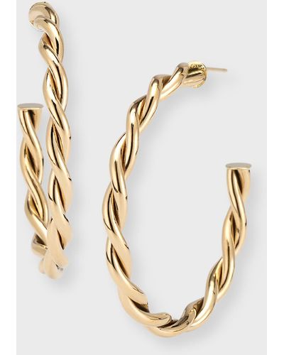 Kastel Jewelry 14k Mykonos Twist Hoop Earrings - Metallic