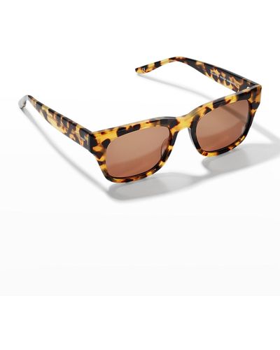 Barton Perreira Domino Rectangle Sunglasses - Brown