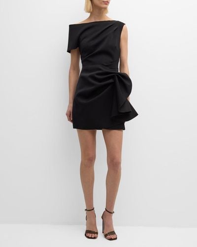 Acler Eddington Draped Mini Dress - Black