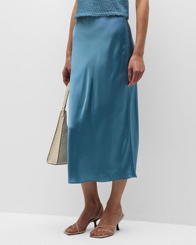 SABLYN Silk Midi Skirt - Blue