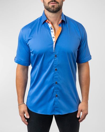Maceoo Galileo Chefchaouen Sport Shirt - Blue