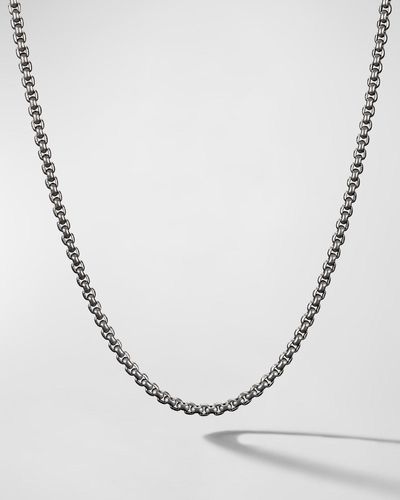 David Yurman Box Chain Necklace In Titanium, 2.7mm, 26"l - White