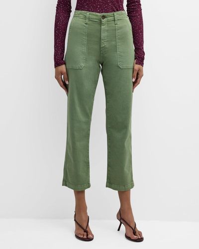 AG Jeans Analeigh High-rise Straight Crop Jeans - Green