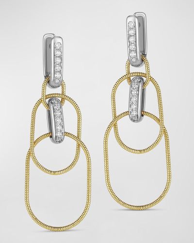 Miseno Sabbia D'oro 18k Yellow Gold And White Gold Diamond Earrings