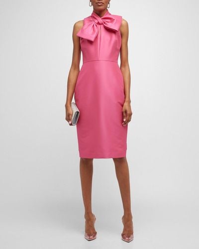 Badgley Mischka Bow Knee-Length Dress - Pink