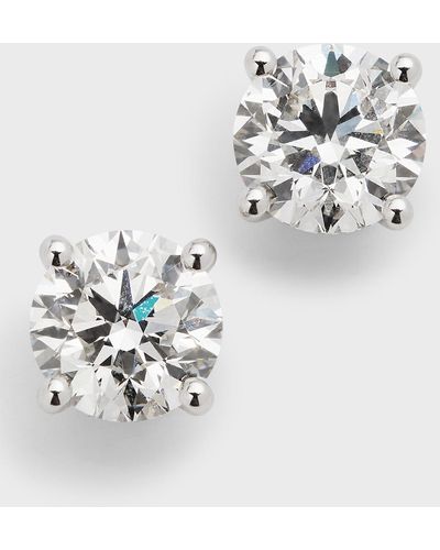 Neiman Marcus Lab Grown Diamond 18K Round Stud Earrings, 4.0Tcw - White