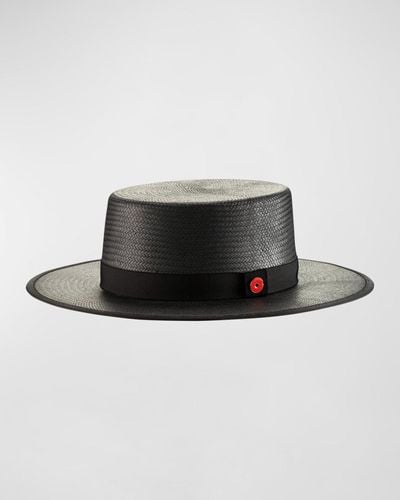 Keith James Derby Straw Hat - Black