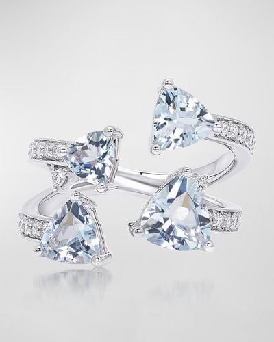 Hueb 18K Mirage Ring With Vs/Gh Diamonds And Four - Blue
