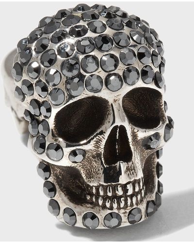 Alexander McQueen Pave Skull Earring, Single - Gray