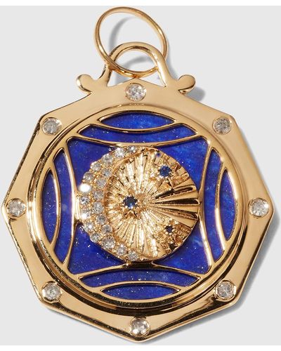 Kastel Jewelry 14k Gold Lapis, Sapphire & Diamond Celestine Pendant - Blue