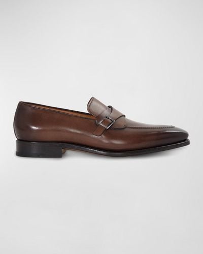 Paul Stuart Gideon Leather Venetian Loafers - Brown