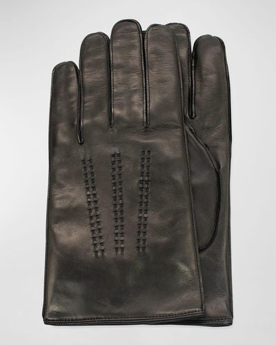 Portolano Napa Leather Double-Stitch Gloves - Black