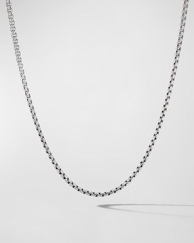 David Yurman Box Chain Necklace In Silver, 2.7mm, 18"l - White