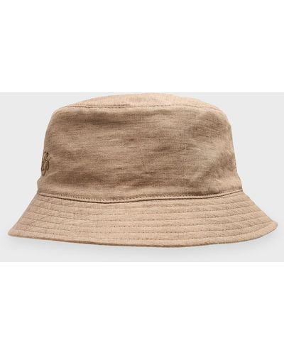 Loro Piana Solaire Linen Bucket Hat - Natural