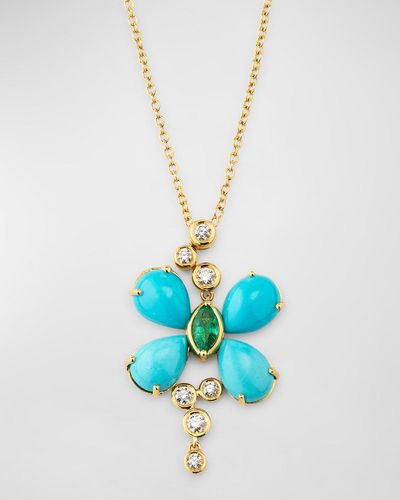 Miseno 18K Pendant Necklace With Diamonds, And Emerald - White