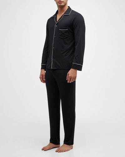 Eberjey William Long-sleeve Pajama Set - Black