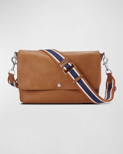 Shinola Canfield Vachetta Leather Relaxed Messenger Bag - Brown