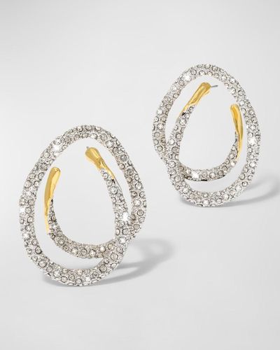 Alexis Solanales Crystal Spiral Post Earrings - White