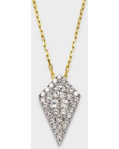 Frederic Sage 18k Extra Large Kite Firenze Pendant Necklace With Diamonds - Metallic