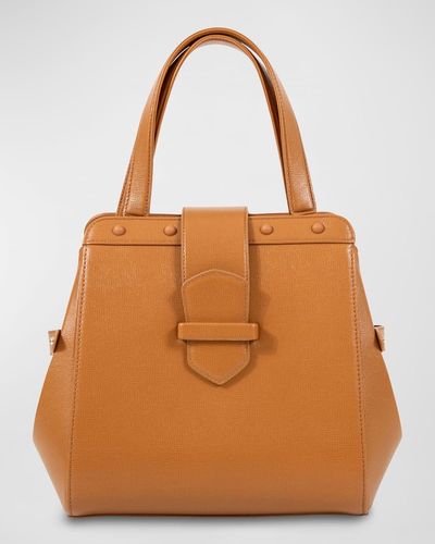 Franzi Camilla Mini Leather Tote Bag - Brown