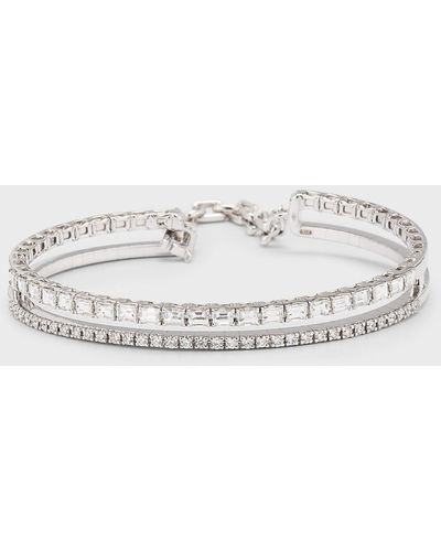 Zydo 18k White Gold Rigid Bracelet With Diamonds - Metallic