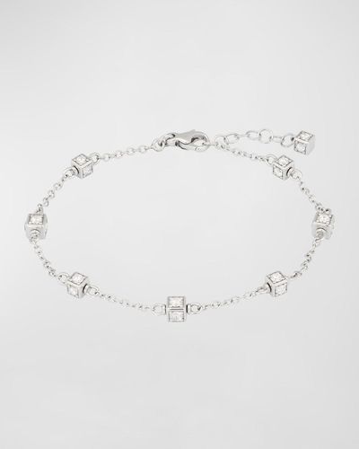 Miseno Faro 18k White Gold Chain Link Bracelet With Diamonds - Natural