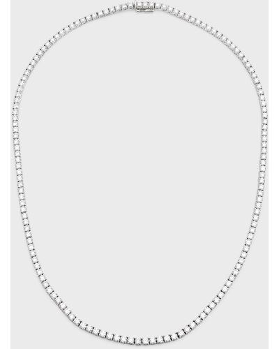Neiman Marcus 18k White Gold Diamond Tennis Necklace, 14.7tcw