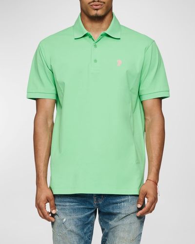 Purple Pique Logo Polo Shirt - Green