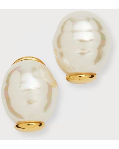 Majorica Agora Pearl Omega Earrings - Natural