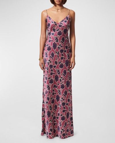 Cami NYC Raven Floral Silk Slip Gown - Red