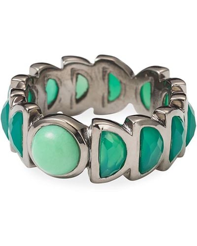 Nakard Luna Band Ring With Green Onyx, Size 6.5