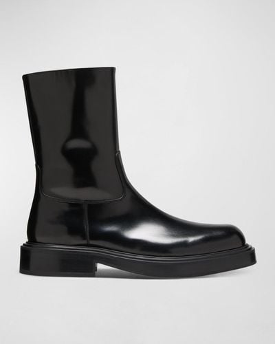 Ferragamo Formia Leather Zip Ankle Boots - Black