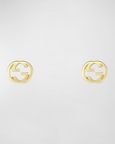 Gucci Interlocking G 18k Yellow Gold Stud Earrings - Metallic