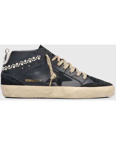 Golden Goose Midstar Mixed Leather Wing-Tip Sneakers - Brown