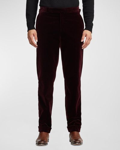 Ralph Lauren Purple Label Gregory Hand-Tailored Velvet Pants - Black