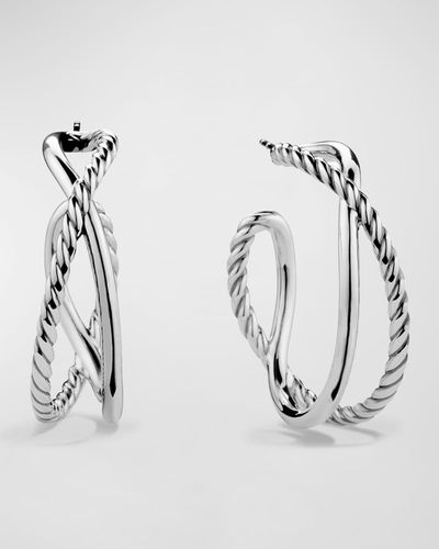 David Yurman Crossover Hoop Earrings - Metallic