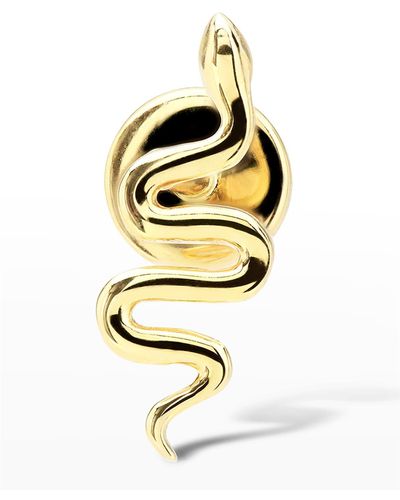 PERSÉE Plain Snake Stud Earring, Single - Metallic