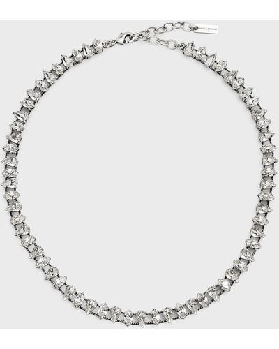 Saint Laurent Crystal Choker Necklace - White