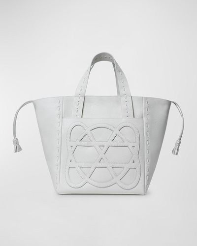 Callista Cleo Grained Leather Top-Handle Bag - Gray