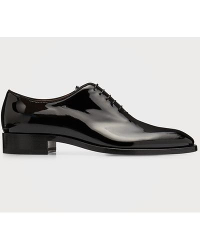 Christian Louboutin Corteo Patent Leather Oxford Shoes - Black