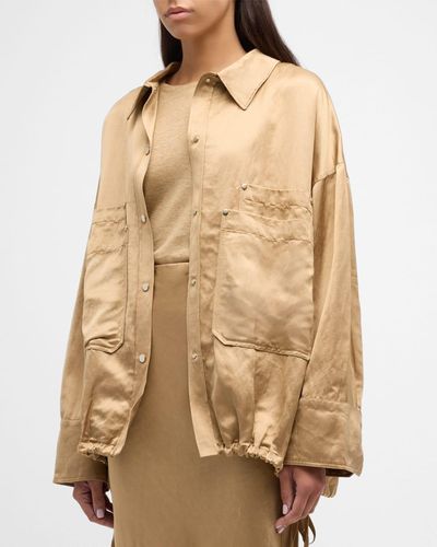 Dorothee Schumacher Slouchy Coolness Oversized Shimmer Jacket - Natural