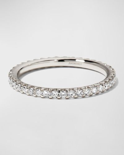 Memoire Platinum Round Diamond Eternity Ring, Size 6.5 - Metallic