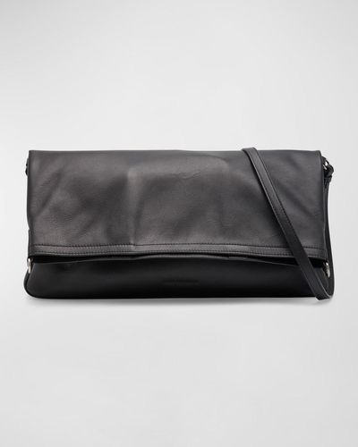 Dries Van Noten Folded Leather Crossbody Bag - Black