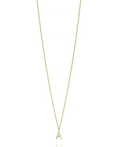Sarah Chloe Mini Amelia 14K Initial Pendant Necklace - Metallic
