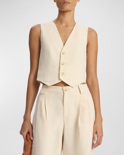 A.L.C. Maxwell Cropped Vest - Natural