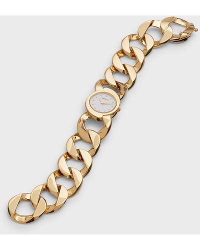 Verdura 18k Yellow Gold Curb-link Bracelet Watch - Metallic